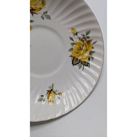 Stanley Yellow Rose Bone China Gold Trim Wide Tea Cup And Saucer Vintage Set - Picture 9 of 17